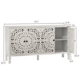 thumbnail image 3 of Floral Carved Buffet & Sideboard Cabinet,Elegant Accent Cabinet with Adjustable Shelves, Solid Wood Legs & Intricate Handles for Dining Room,living room Storage, 3 of 11