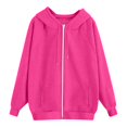 thumbnail image 4 of Women's Zip Up Hoodie Sweatshirt, Oversized Long Sleeve Tunic with Drawstring Hood and Pockets, Soft Lightweight Casual Jacket for Fall Winter Streetwear Daily Wear, 4 of 10