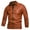 Orange, variant on WREESH Fashion Winter Jacket Men'S Spring and New Multi Button Motorcycle Standing Collar Washed Leather Jacket Men'S Leather Coat Black