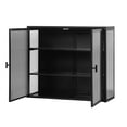 thumbnail image 3 of Bathroom Medicine Cabinet,Modern Glass Doors Two-door Wall Cabinet with Three-tier Storage for Bathroom,Kitchen,Black, 3 of 7