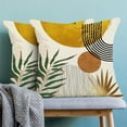 thumbnail image 4 of Boho Pillow Covers 20x20 Set of 2 Yellow Green Gold Sunset Throw Pillow Covers Outdoor Decoration Mid Century Bohemian Style Tropical Leaf Pillowcase Farmhouse Decor Cushion Case For Home Sofa, 4 of 5