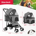 thumbnail image 7 of YRLLENSDAN Pet Stroller Premium 3-in-1 Multifunction Dog Cat Jogger Stroller for Medium Small Dogs Cats Folding Lightweight Travel Stroller with Detachable Carrier &Cup Holder,Grey, 7 of 7