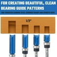 thumbnail image 3 of HILTEX 10103H Bottom Bearing Pattern Flush Trim Router Bit Set, 4 Pieces, 1/4 Inch Shank, CNC Woodworking Tool, 1/2" Cutting Diameter, Cutting Length: 1/2", 25/32”, 1”, and 1-1/2”, 3 of 6