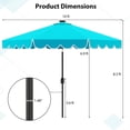 thumbnail image 4 of WYDK 10FT Solar LED Patio Umbrella, 2-Tiers Scalloped Outdoor Table Market Umbrella with 24 LED Lights, Vented Top, Tilt Adjustment, Crank, 8 Ribs for Backyard Poolside Deck Beach Lawn (Turquoise), 4 of 10