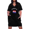 thumbnail image 1 of Croatia Croatian flag flag Loose Pocket Dress festival outfit women Women's summer long dress, 1 of 6