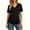 Black, variant on Women's Solid V-Neck Short Sleeve Basic T-Shirt, Summer Basic Everyday Tee for Women, Women's Green,Size S-2XL