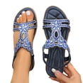 thumbnail image 3 of Xijirk Boho Glitter Sandals for Women Rhinestone T Strap Flat Sandals with Elastic Slingback Soft Sole Casual Shoes Comfortable Flip Flops for Beach Leisure,Blue,8, 3 of 9