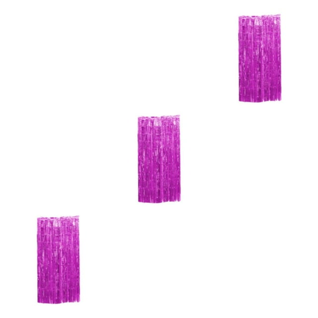 Guardoinrt Rideau en Aluminium Ingrédients Sûrs Artisanat Exquis DIY Décoratif Grand Application Plusieurs Couleurs Rideau à Franges en Aluminium Rose Rouge 3*1m 3ensemble