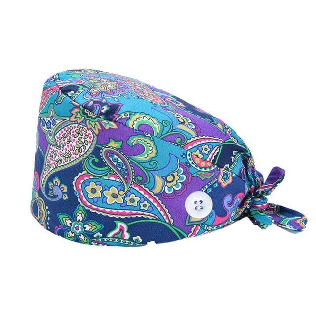 Operating Hats Nurses Gourd-shaped Long-time Service Pure Color Dull Polish Assorted Colors Buttons Christmas Day Bouffant Caps 32