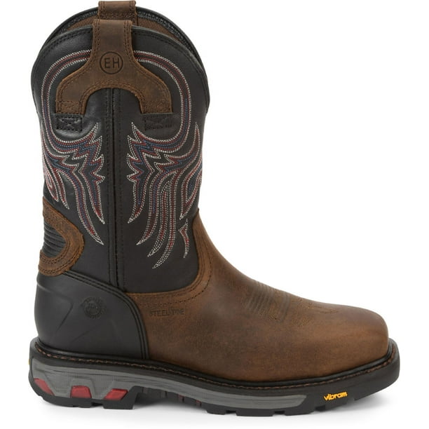 JUSTIN MEN\'S TANKER BLACK WESTERN WORK BOOTS - STEEL TOE Justin Men main image 3