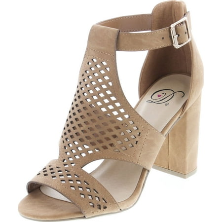 

Delicious Women s Inflow Cut Out Design Front Block Heel Tan 5.5