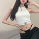 thumbnail image 4 of Top de punto con cuello halter Nikou Camisola para mujer, 4 of 9