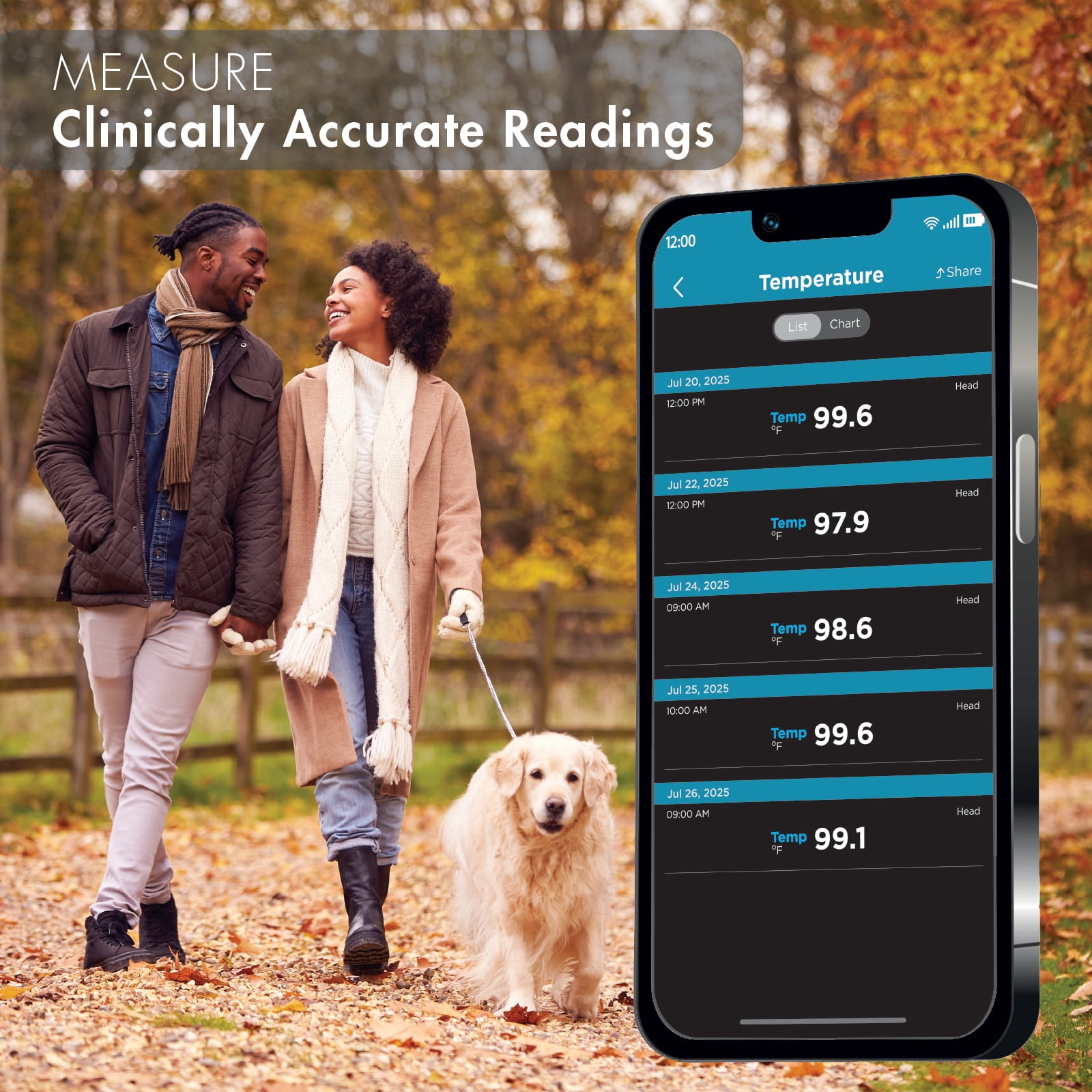 Trackstar Ear & Forehead Thermometer | Infrared Technology | Object Mode | Trackstar Monitoring App | Bluetooth iOS & Android Compatible | Measure, Track, and Share Results