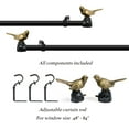 thumbnail image 3 of MERIVILLE 1" Single Curtain Rod Set, Adjustable 48-84 Inches, Bird Finials, Renaissance Gold, 3 of 5