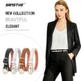 thumbnail image 3 of 4 Pack Women Thin Belts for Jeans Dresses Coats Skinny Women Belt with Gold Alloy Buckle, 3 of 8
