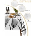 thumbnail image 2 of Black White Tulip Table Cloth, Spring Greyscale Leaf Flower Plant Waterproof Tablecloth for Rectangle Tables, Reusable Washable Fabric Table Cover for Restaurant Kitchen Dining Tables 60"x102", 2 of 6