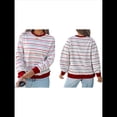 thumbnail image 2 of Camisas de Larga para Mujer, Túnicas Holgadas con Cuello Redondo A Rayas y Bloques de Color de Otoño. Rojo 5XL, 2 of 6