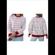 thumbnail image 2 of Camisas de Larga para Mujer, Túnicas Holgadas con Cuello Redondo A Rayas y Bloques de Color de Otoño. Rojo XL, 2 of 6