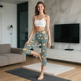 thumbnail image 3 of HELLHERO Thanksgiving Leggings for Women Pumpkin Mushroom Printed Capri Leggings with Pockets Daisy Printed Yoga Pants Fall Yoga Capris with Pockets, XL, 3 of 7