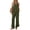 Army Green, variant on Women's Elegant Sleeveless Ruffle Hem Tank Top and Wide Leg Pants Lounge Outfit Set - Chic Summer 2 Piece Ensemble