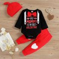 thumbnail image 4 of Gupgi Ensemble de Vêtements pour Bébés Garçons de la Saint-Valentin Justaucorps à Manches Longues Col Rond Pantalon Imprimé Cœur, 4 of 9