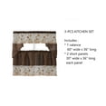 thumbnail image 5 of BR-08 3 Pieces Embroidery Floral Multicolor Window Kitchen Curtain Set 2 Tier + 1 Swag Valance for Kitchen Rod Pocket Top, 5 of 6
