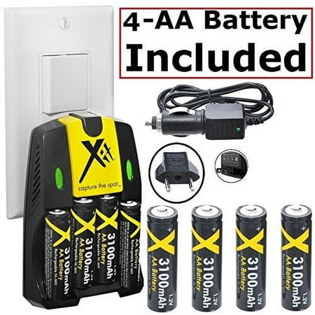 Image of 4AA Battery 3100mAh + Home & Car Charger for Nikon Coolpix L810