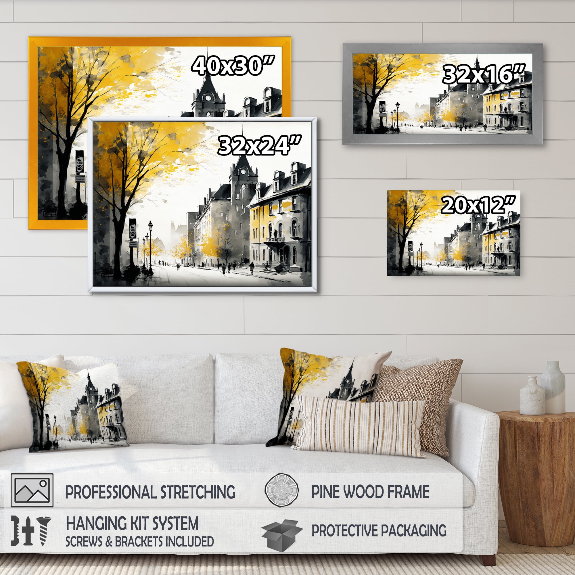 Designart Old Quebec Cityscape I Canvas Wall Art