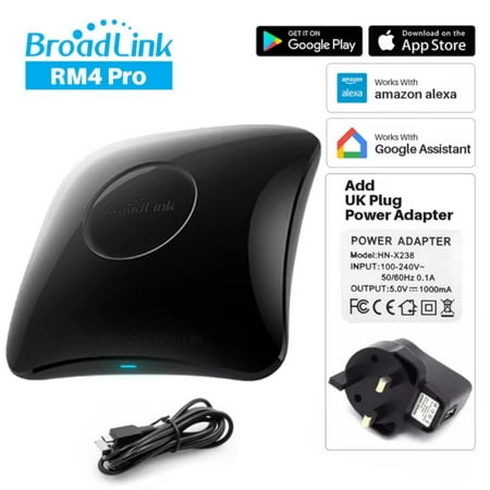 WNGNNG Intelligent RM4 Pro WiFi IR RF Remote Controller Works with Alexa for Smart Home Automation and Voice Control Assistant-Compatible with Multiple Devices and Brands-Upgrade Your Hom