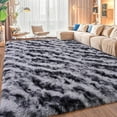 thumbnail image 2 of Shaggy Modern Shag Area Rug for Bedroom, Upgrade Non-Slip Plush Fluffy Carpet for Kids Room Home Decor, Plush Area Rug Tie Dye Stripes 6x9Ft, 2 of 15