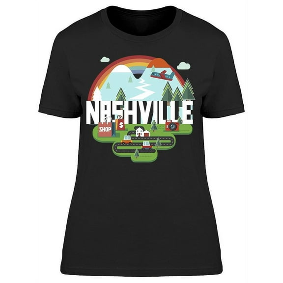 Nashville Destination Symbol T-Shirt Women -Image by Shutterstock, Female 3X-Large