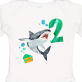thumbnail image 4 of Inktastic Second Birthday Shark with Cake Boys or Girls Long Sleeve Baby Bodysuit, 4 of 5