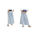 thumbnail image 3 of Pantalones Vaqueros Anchos para Mujer, Holgados, con Cintura Elástica, Botones, Estilo Boyfriend, Informales, Sueltos, con Bolsillos. Azul S, 3 of 9