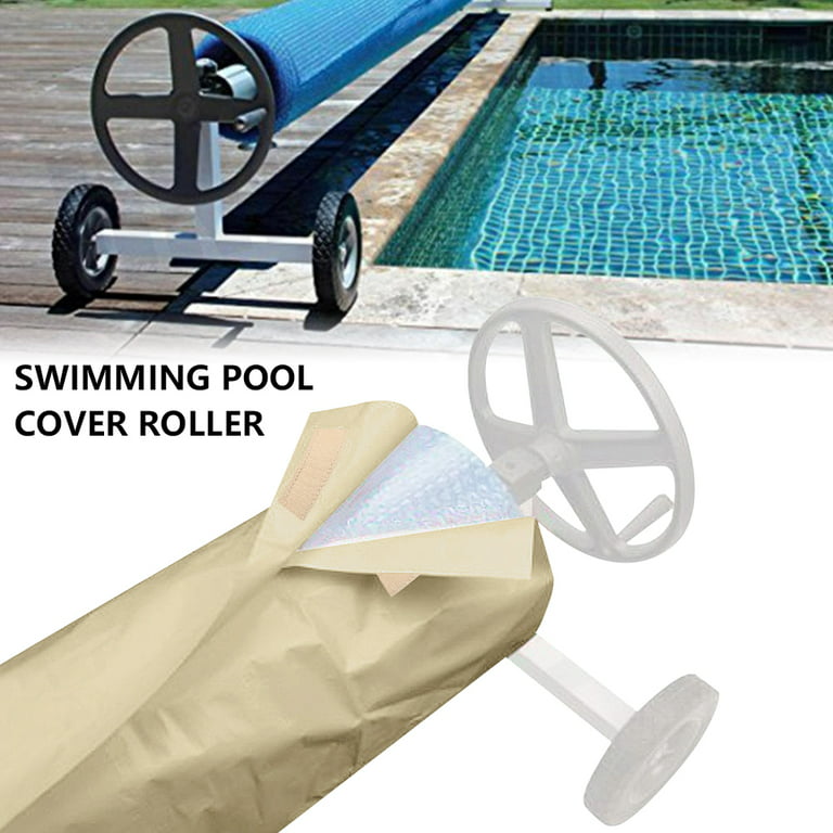 Willstar 16*3.15 ft /Set Swimming Pool Cover Reel Pool Cover Roller Solar  Cover Reel Collapsible 