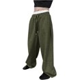 thumbnail image 3 of XiaoBanDeng Men's Baggy Pants Wide Leg Drawstring Waist Loose Sweatpants with Pockets, 3 of 4