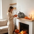thumbnail image 2 of Halloween Handmade Rattan Pumpkin Decor, Set of 1 Rustic Wicker Pumpkin with Stem, Farmhouse Fall Harvest Tabletop Centerpiece for Home (3 Sizes Available), 2 of 4