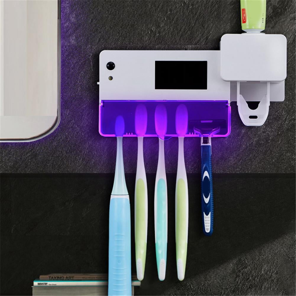Details about   UV Light Toothbrush Holder Electric Cleaner & Automatic Toothpaste Dispenser 