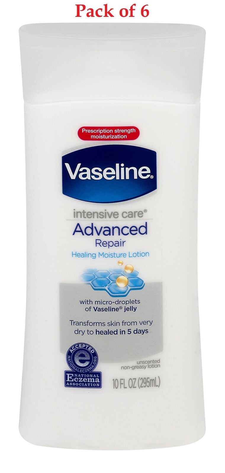 Vaseline Intensive Care Advanced Repair Unscented Lotion 10 oz (Pack of 6)