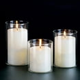 thumbnail image 5 of Viveous 3pcs Glass Transparent Candle Cup Cylinder Candle Holder Simple Style Candle Container, 5 of 11