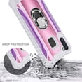 thumbnail image 2 of For Samsung Galaxy A11 Case, with Tempered Glass Screen Protector (Full Coverage), Aluminum Magnetic Metal Built-in Diamond Ring Stand, Full-Body Protective Shockproof Military Phone Cover (Pink), 2 of 6
