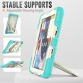 thumbnail image 3 of SaniMore for iPad 10.2" (9th/8th/7th Generation, 2021/2020/2019) Case, PC & Silicone Cover with Pencil Holder & Hand Grip & Ring Kickstand Screen Protector Shockproof Protective Shell, Colorful Blue, 3 of 7