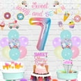 thumbnail image 2 of Sweet Sassy And Seven Birthday Decoration, Ice Cream 7th Birthday Decoration Banner Cake Cupcake Topper Hanging Swirls Balloon Garland Arch Kit for Girl Summer Ice Cream Theme 7th Birthday, 2 of 6
