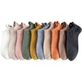 thumbnail image 1 of 10 pares de calcetines bonitos para mujer, divertidos calcetines Kawaii de dibujos animados con cara sonriente bordada, calcetines cortos de algodón para mujer, calcetines de verano, 1 of 5
