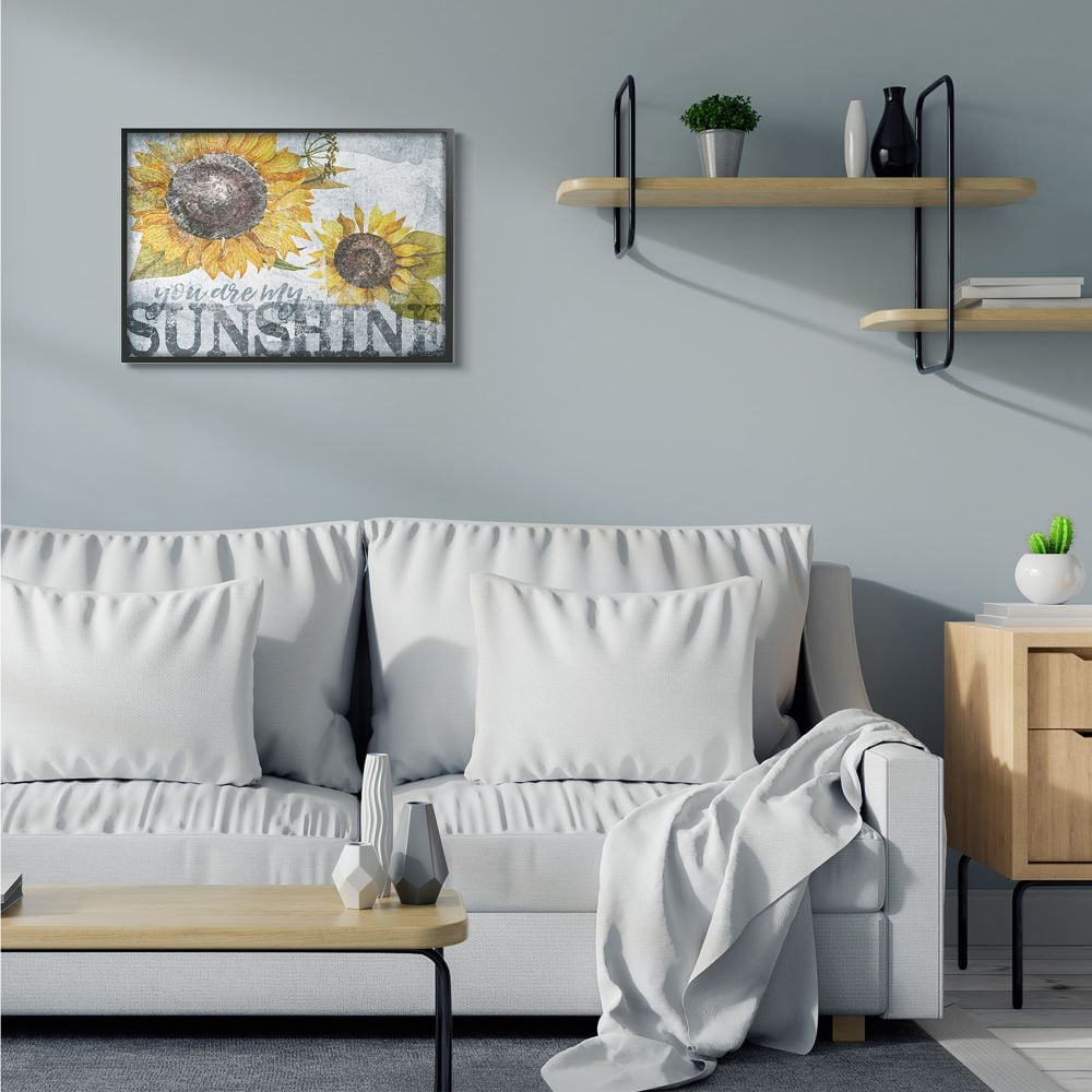 Stupell Industries You Are My Sunshine Quote Distressed Sunflower Design Designed by Gigi Louise