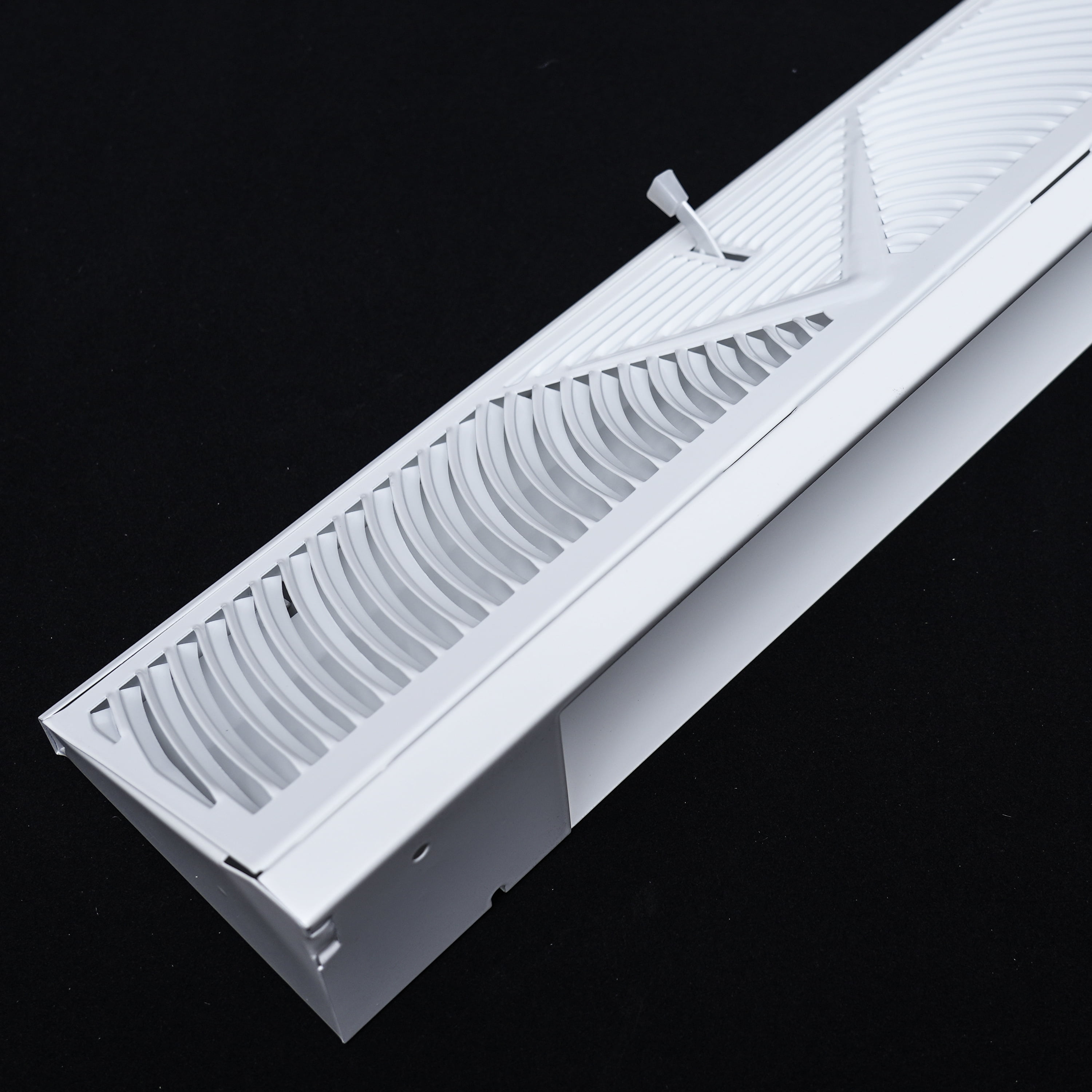 Fits 18" [External Length] Baseboard Space | Corner Baseboard Register by Handua | Round Type Air Flow Design | Register Vent Cover Grill | Adjustable Lever for Air Flow Control | White