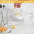 thumbnail image 6 of Tehan Glass Water Pitcher with Lids, 45.6 oz/1350 ml Heat-resistant Pitchers for Tea Juice Lemonade, 6 of 6