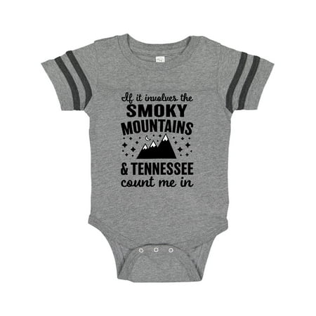 

Inktastic If it Involvles The Smoky Mountains and Tennessee Count Me In Gift Baby Boy or Baby Girl Bodysuit