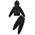 thumbnail image 2 of Alvivi Unisex Boys Girls Hip-hop Jazz Performance Costume Street Dancing Outfits Shiny Sequins Hooded Jacket  Pants Set 3-14, 2 of 7