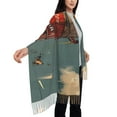 thumbnail image 5 of Cauagu Rusty Rocket Launch Print Women Wrap Shawl tassels Scarves Retro Scarf 77.6"X28.3", 5 of 8