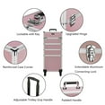thumbnail image 2 of Omysalon 4 in 1 rolling cosmetic makeup train case for professional, Pink makeup trolley, 2 of 10